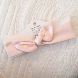 Blush pink bow choker